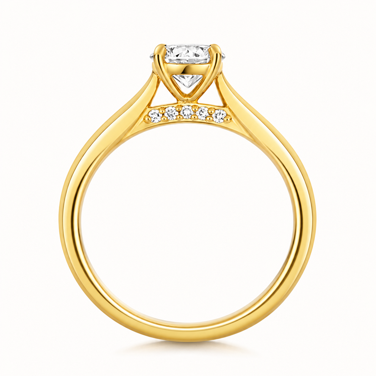 18ct Gold 0.75ct Round Lab Diamond Solitaire Engagement Ring yellow gold alternative view