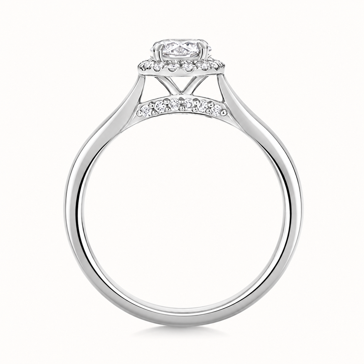 18ct Gold 2.00ct Round Lab Diamond Halo Engagement Ring white gold alternative view