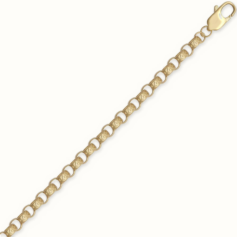 Gold Plated Sterling Silver Belcher Bracelet - ACN048A-GP-7.5