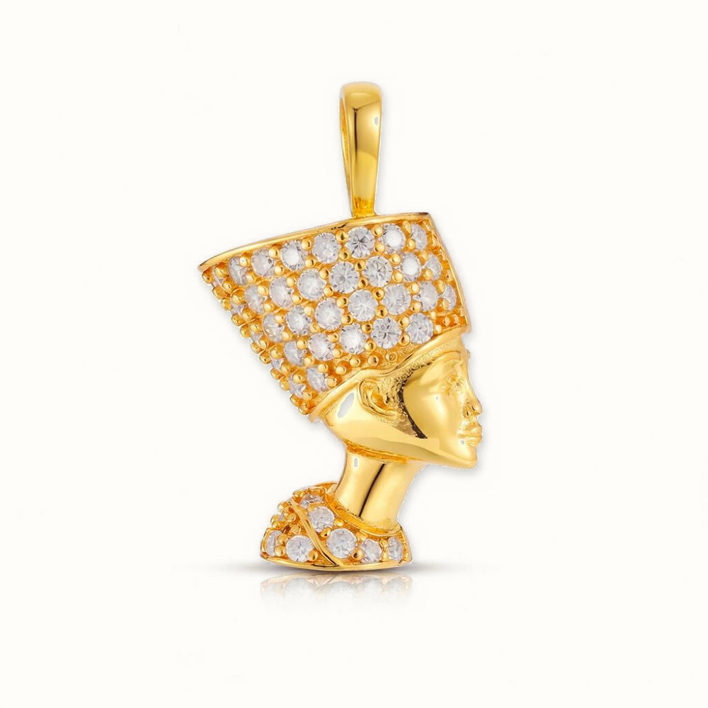 Gold Plated Sterling Silver Nefertiti Pendant - APD238-GP