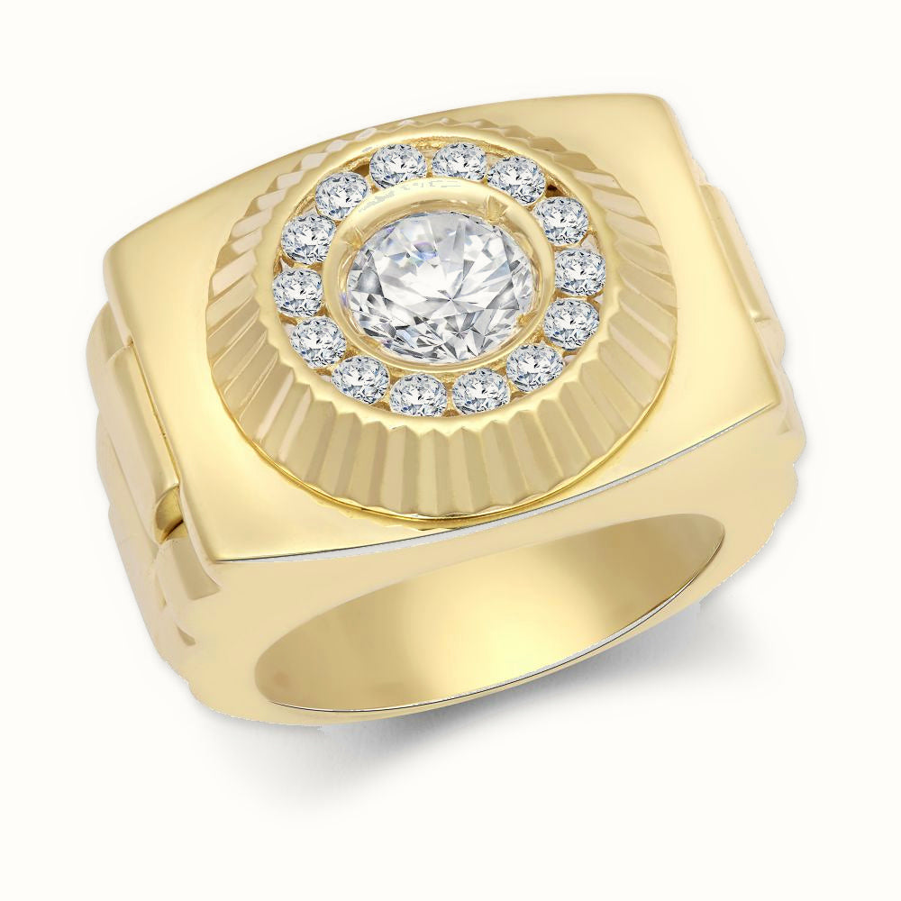 Gold Plated Sterling Silver Watch Bracelet Ring - ARN168-GP
