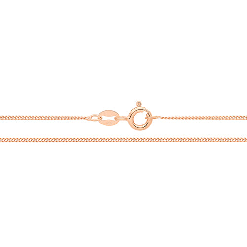 Sterling Silver Rose Gold Plated Fine Curb Chain - G1039R