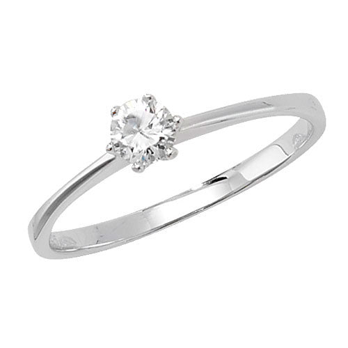 Sterling Silver Solitaire CZ Ring - G7191