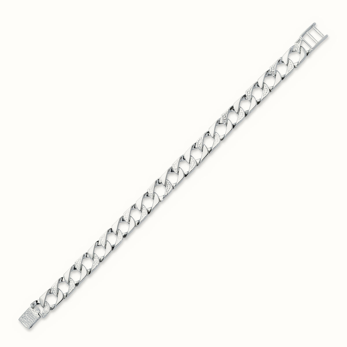 Sterling Silver Cast Lizard and Plain Curb Bracelet – ABB166A