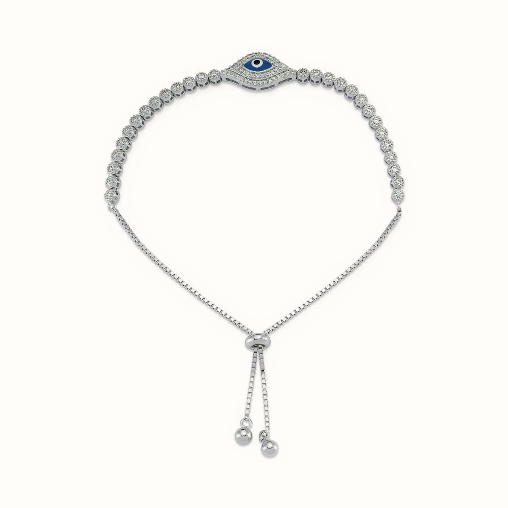 Sterling Silver CZ Evil Eye Toggle Bracelet – ABB176