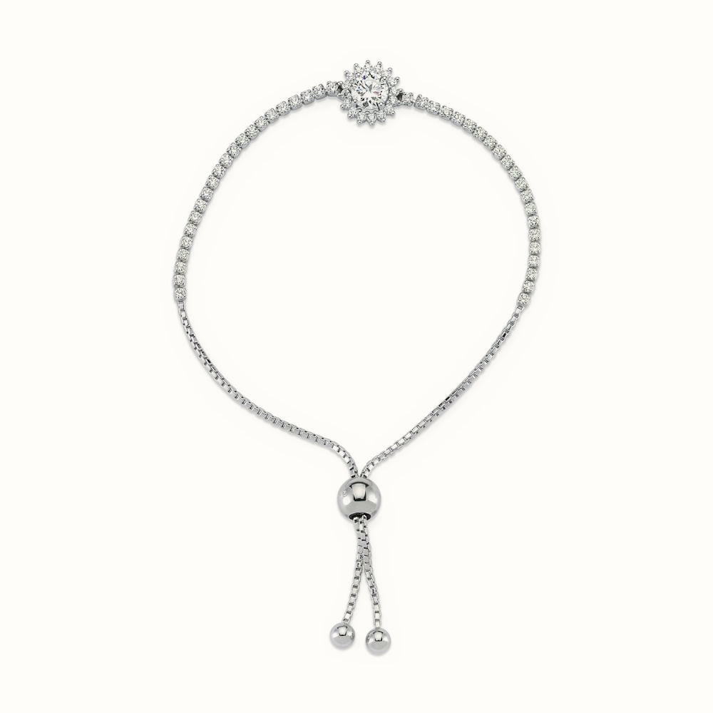 Sterling Silver CZ Cluster Toggle Bracelet – ABB177