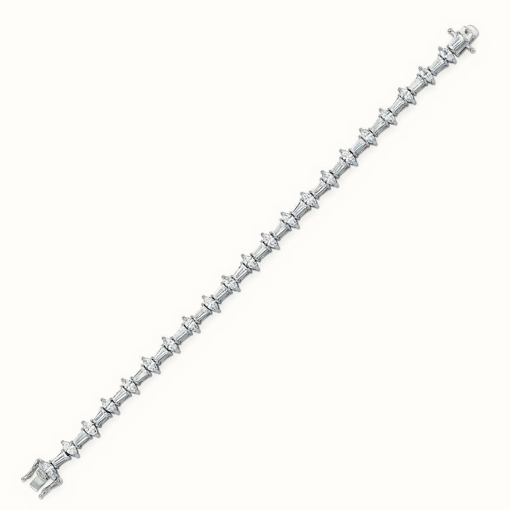 Sterling Silver Baguette & Marquise CZ Bracelet – ABB179