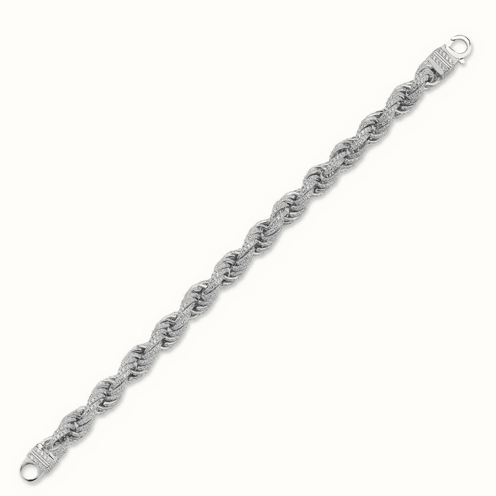 Sterling Silver CZ Set Rope Bracelet – ABB190