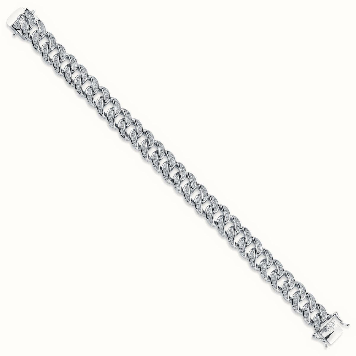 Sterling Silver CZ Set Cuban Bracelet – ABB197