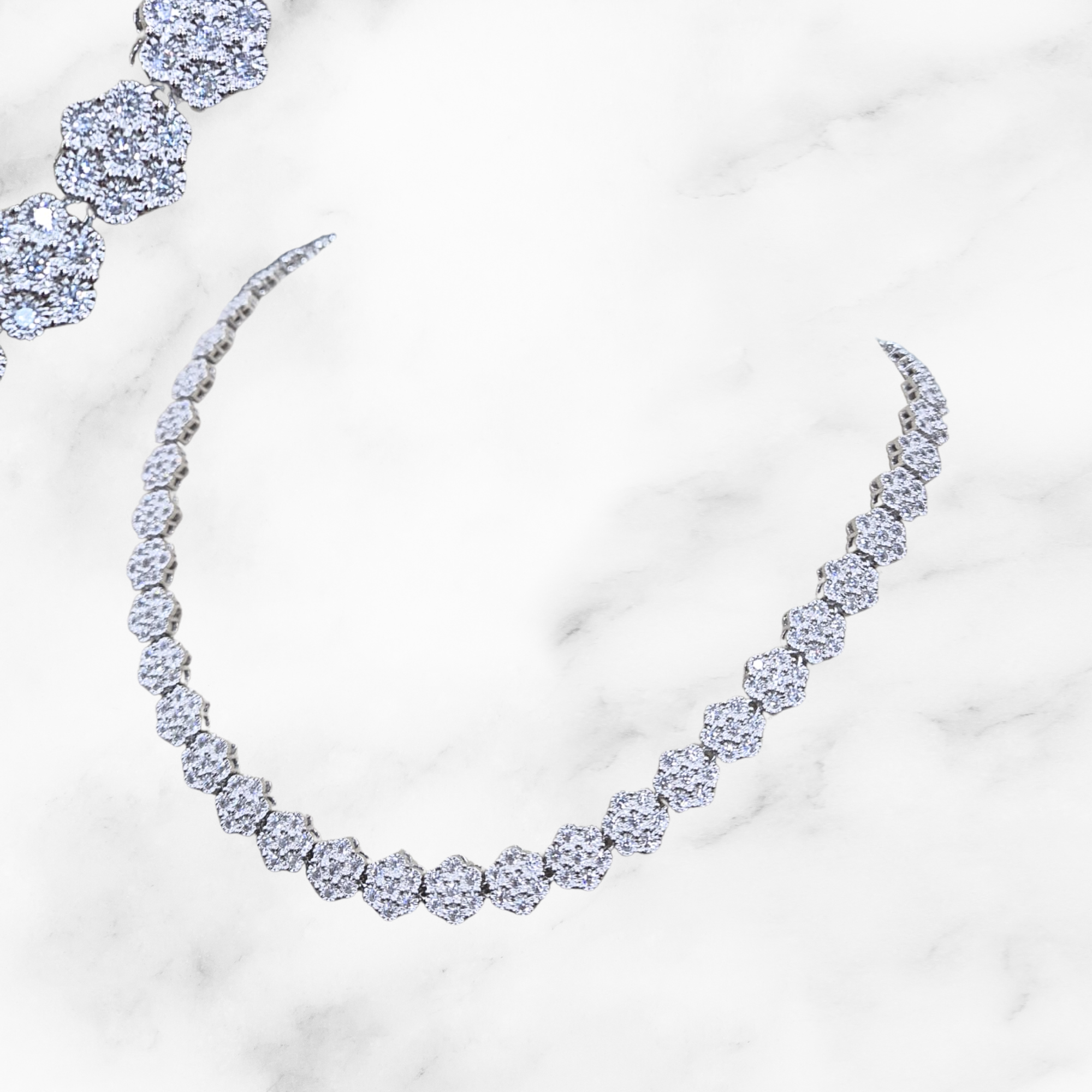 Silver Daisy Tennis Necklace