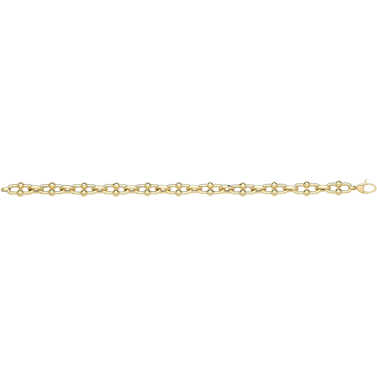 9ct Yellow Gold Hollow Bubble Link Bracelet - BR677