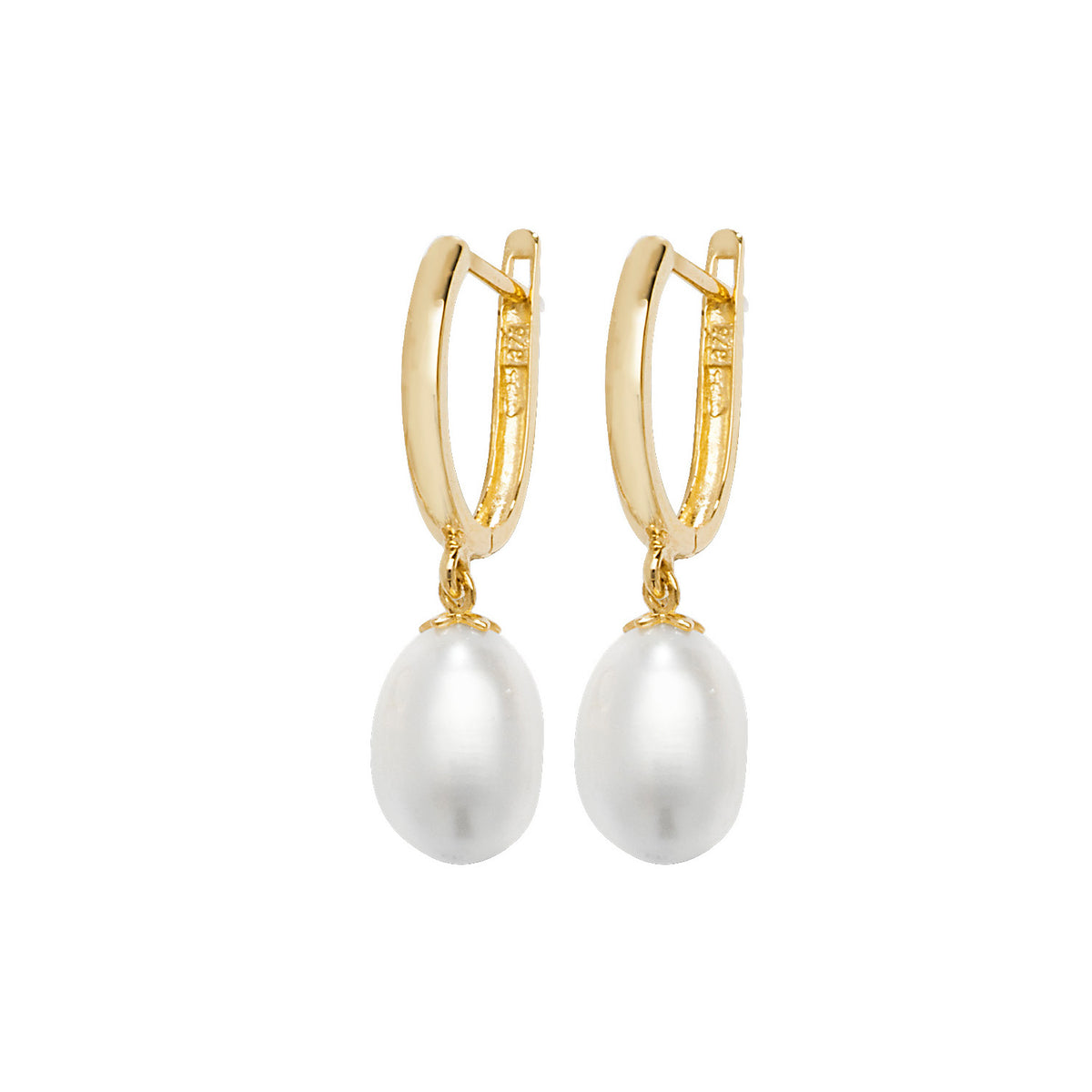 9ct Gold Classic Oval Pearl Drops - ER1143 - Default Title