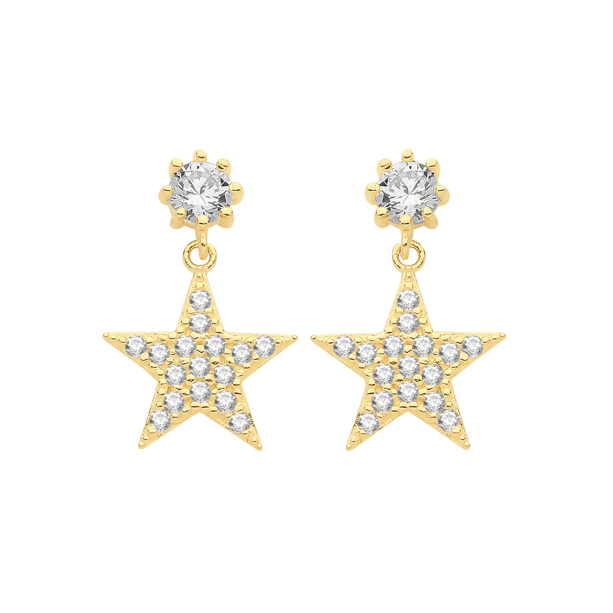 9ct Gold CZ Star Drops - ER1151 - Default Title