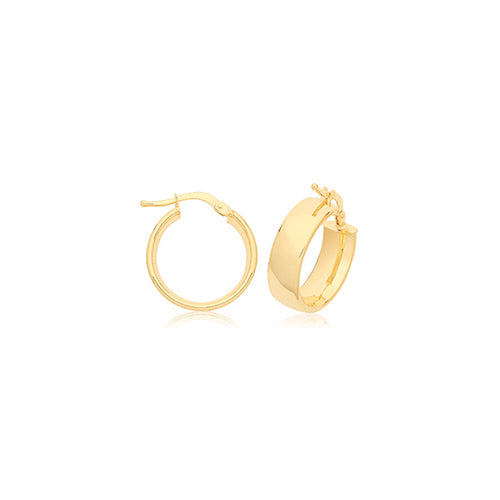 9ct Gold 6mm Tube Hoops - ER1200