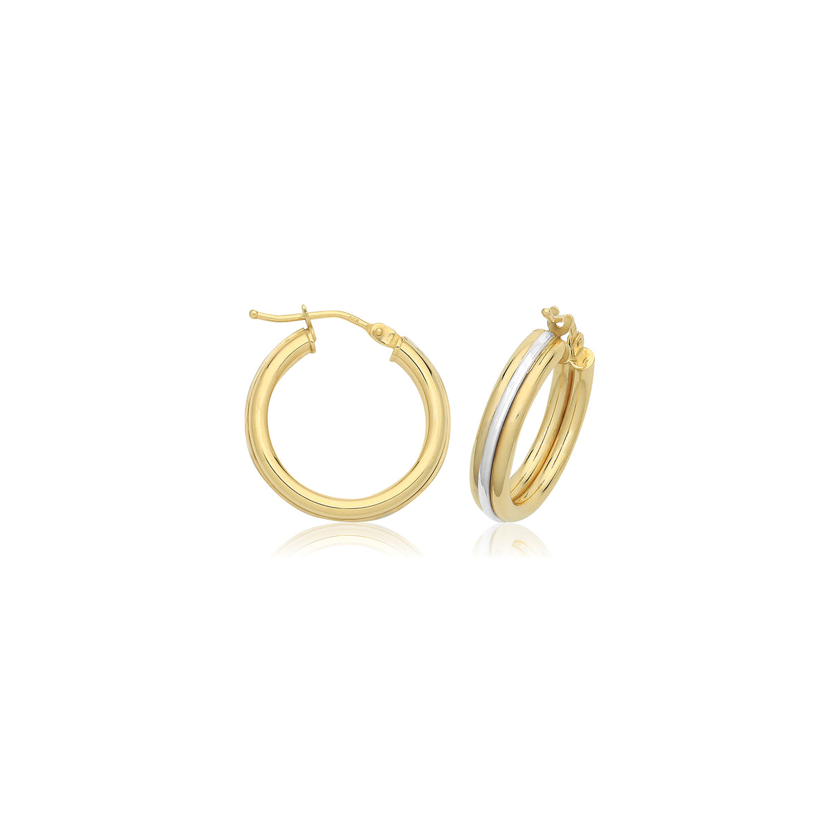 9ct Gold Hoops Earrings - ER1219 - 15 mm
