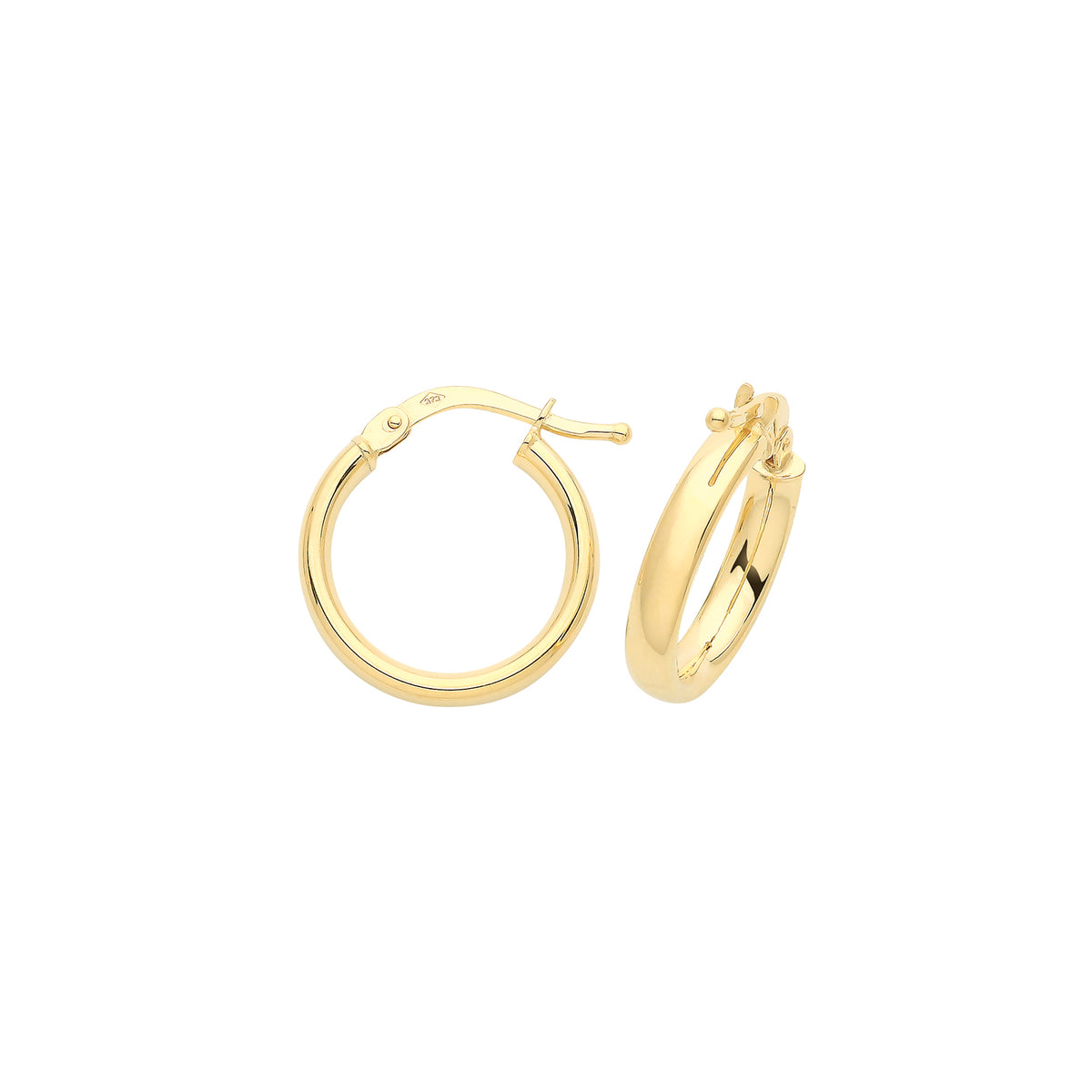 9ct Gold Hoops - ER890 - 12 mm
