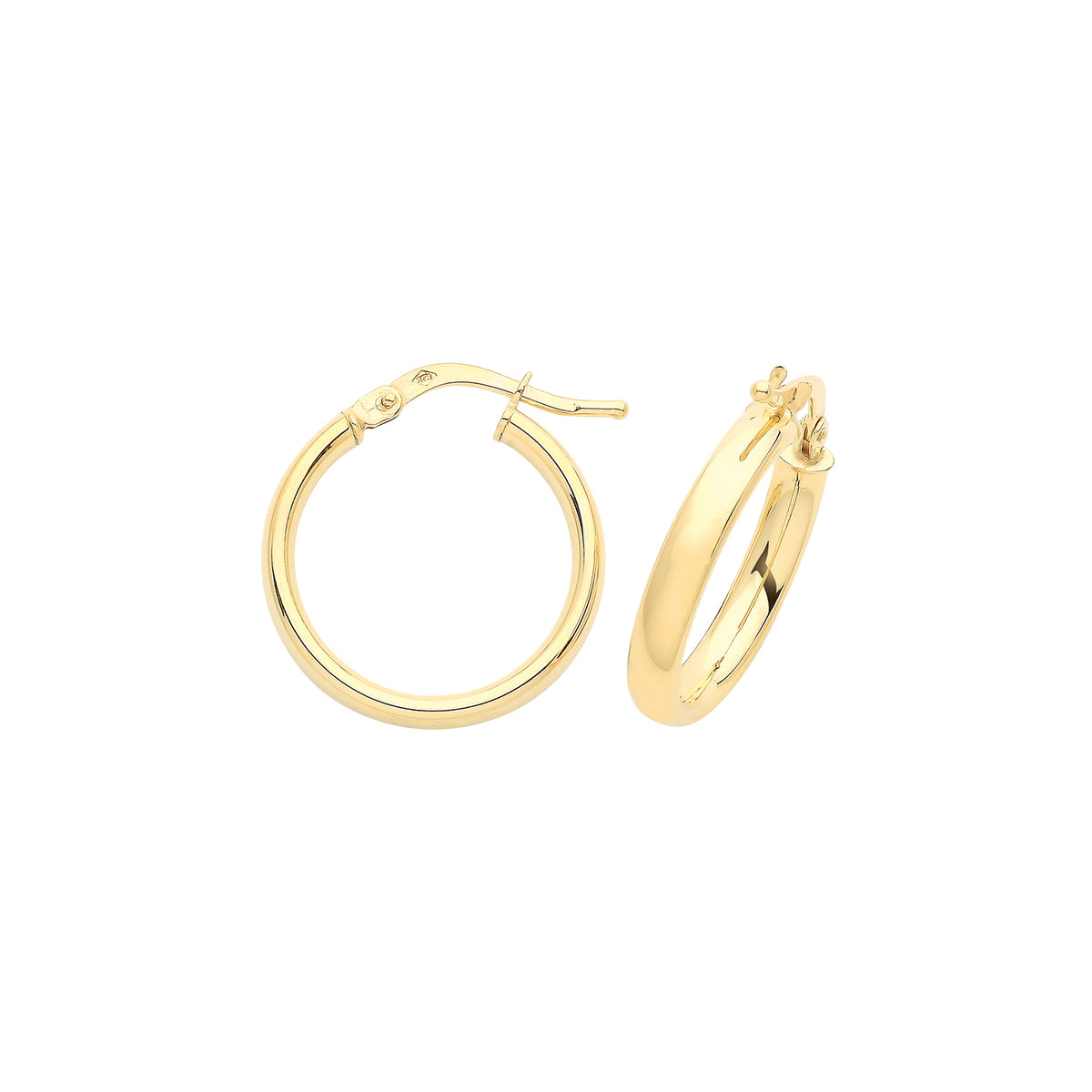 9ct Gold Hoops - ER890 - 15 mm