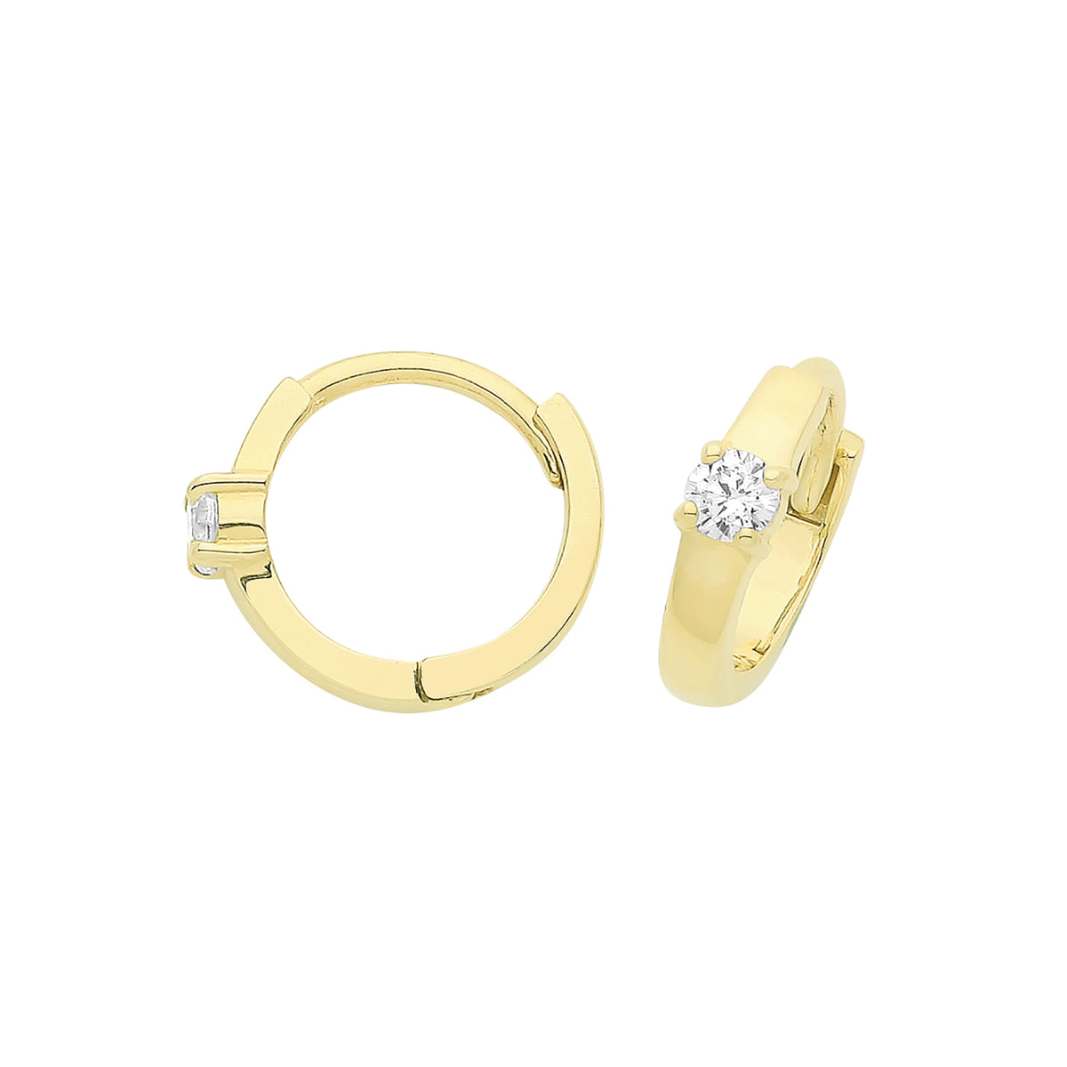 9ct Gold CZ Hinged Earrings - ES1672
