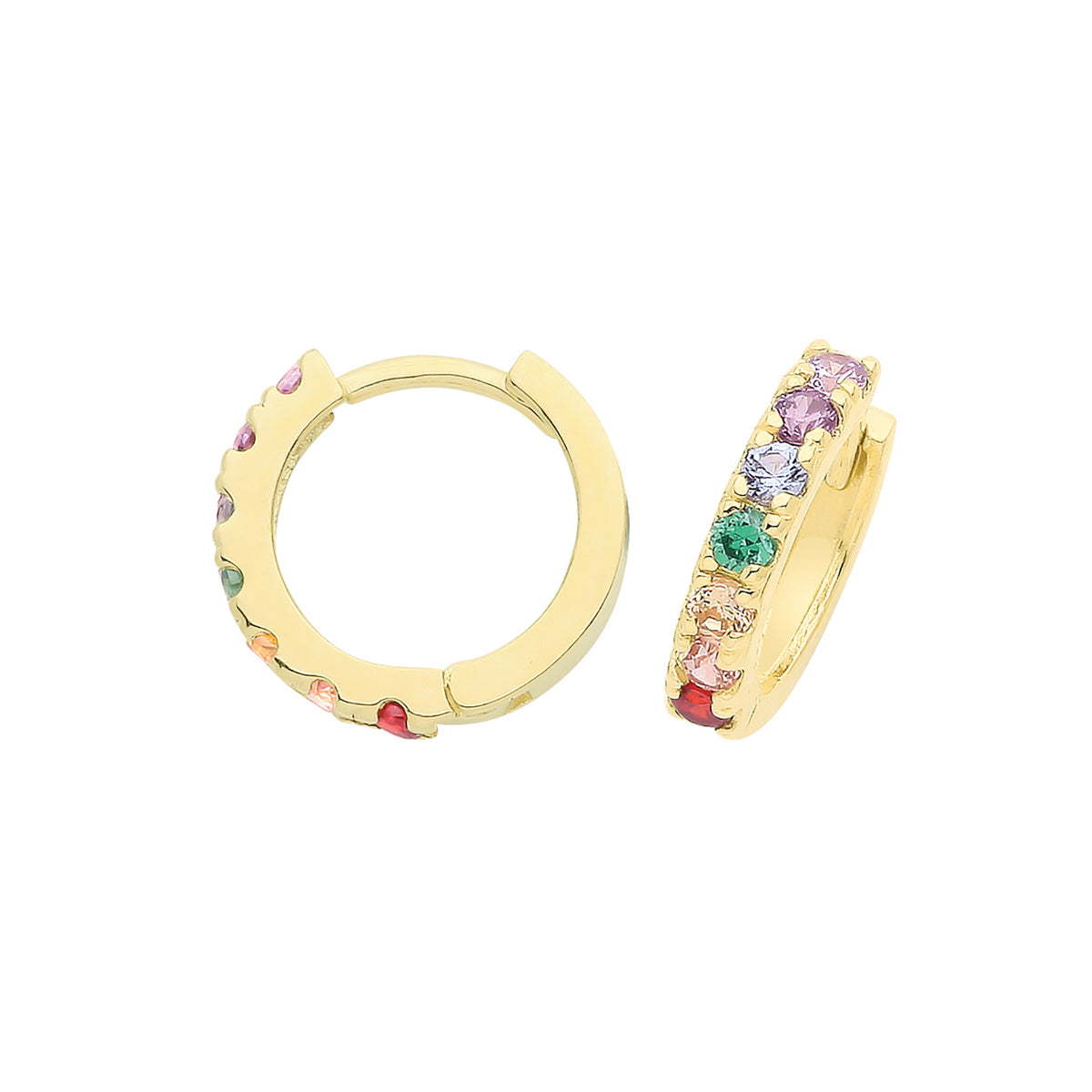 9ct Gold Rainbow Hinged Earrings - ES1674