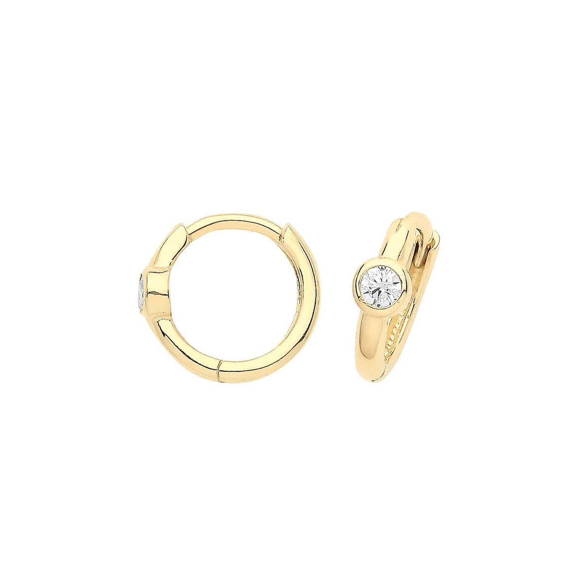 9ct Gold Single CZ Clickers - ES1687