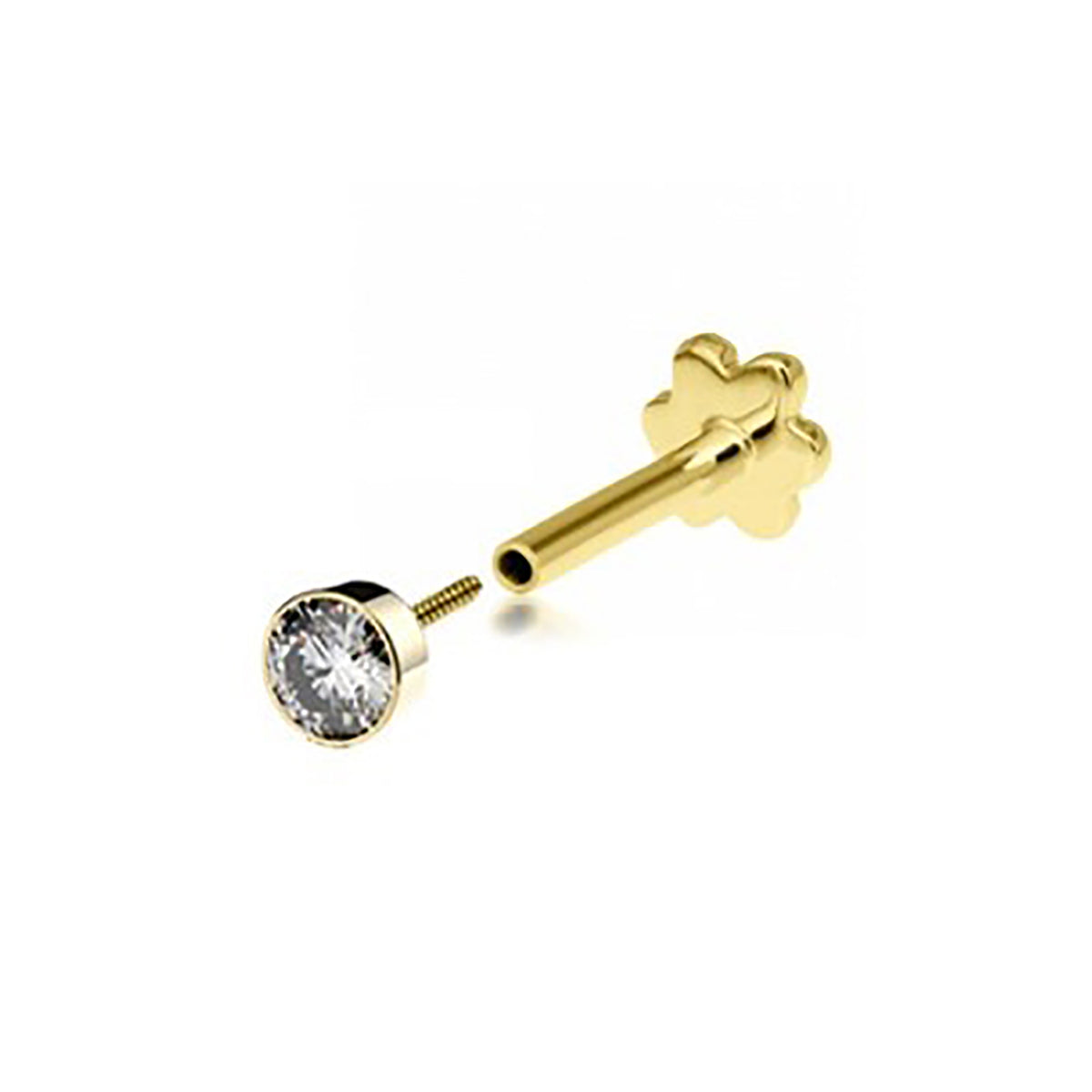 9ct Gold CZ Cartilage Labret - ES2021