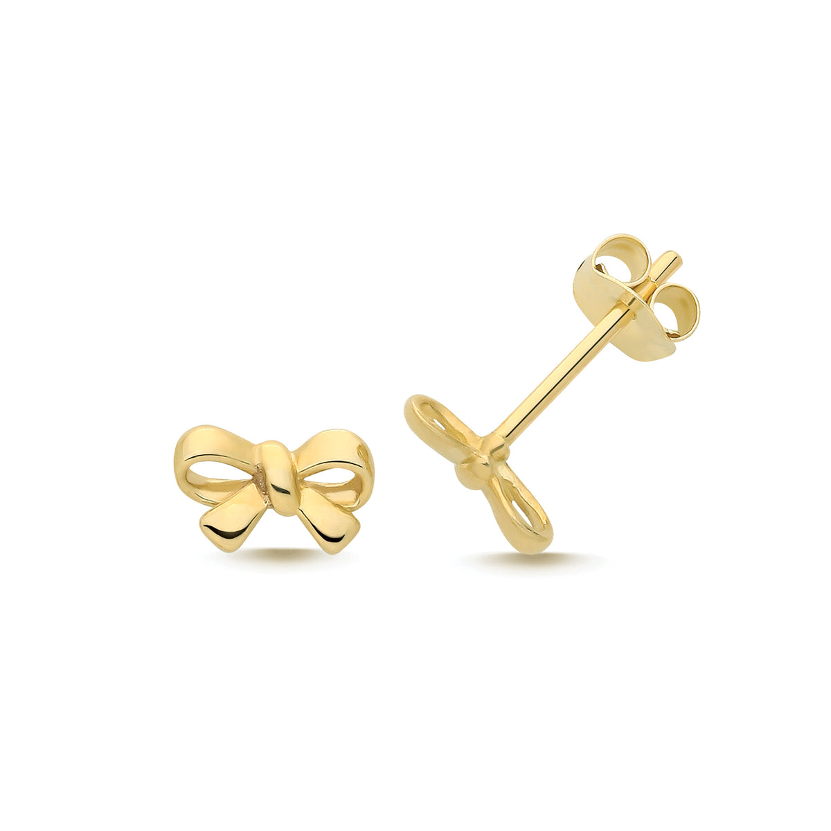 9ct Yellow Gold Bow Studs - ES2075
