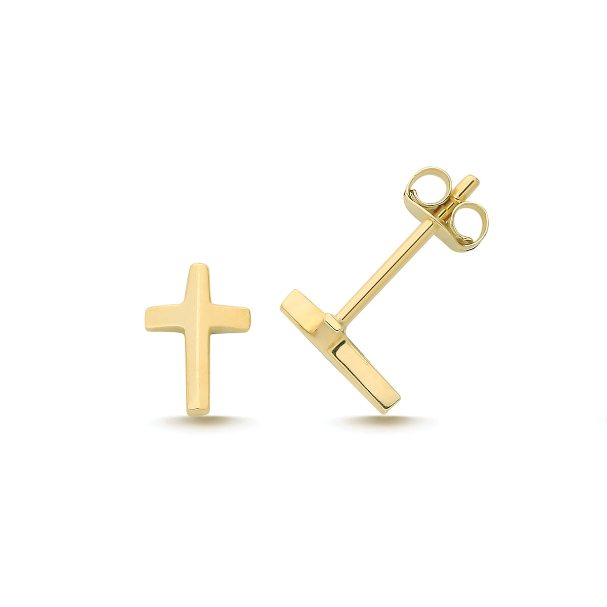 9ct Yellow Gold Cross Studs - ES2091