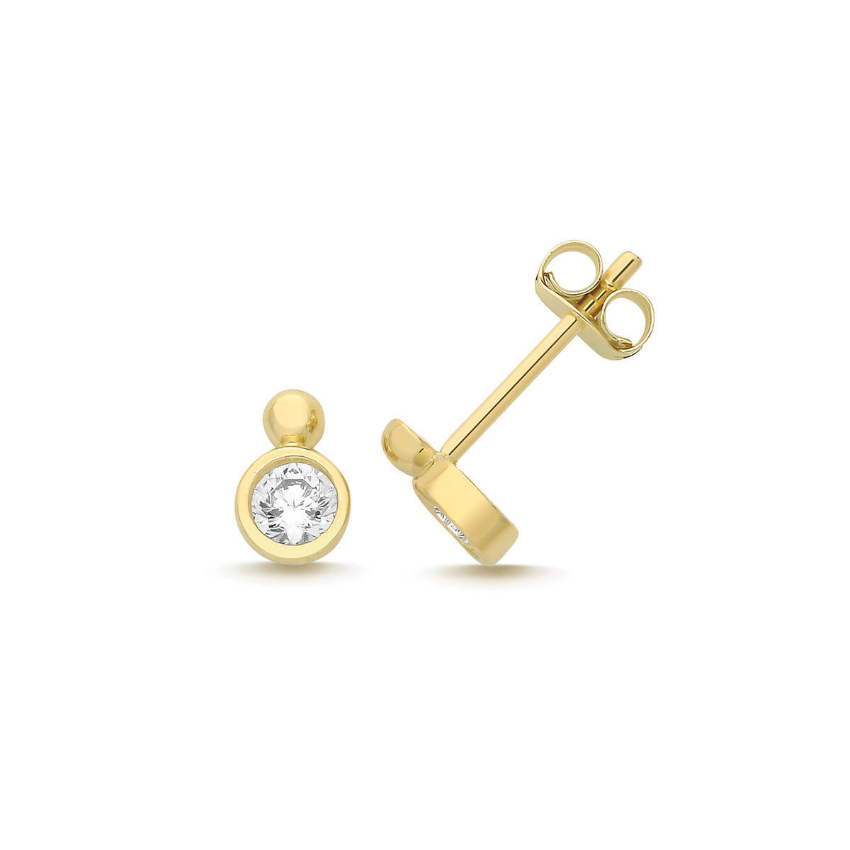 9ct Yellow Gold CZ Studs - ES2101