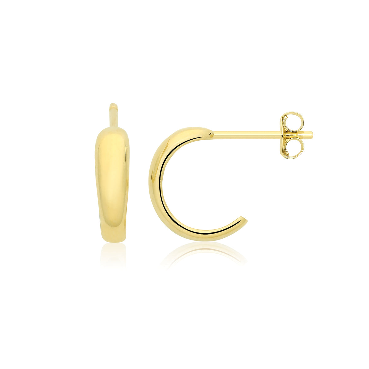 9ct Yellow Gold Half-Hoop Earrings - ES2108