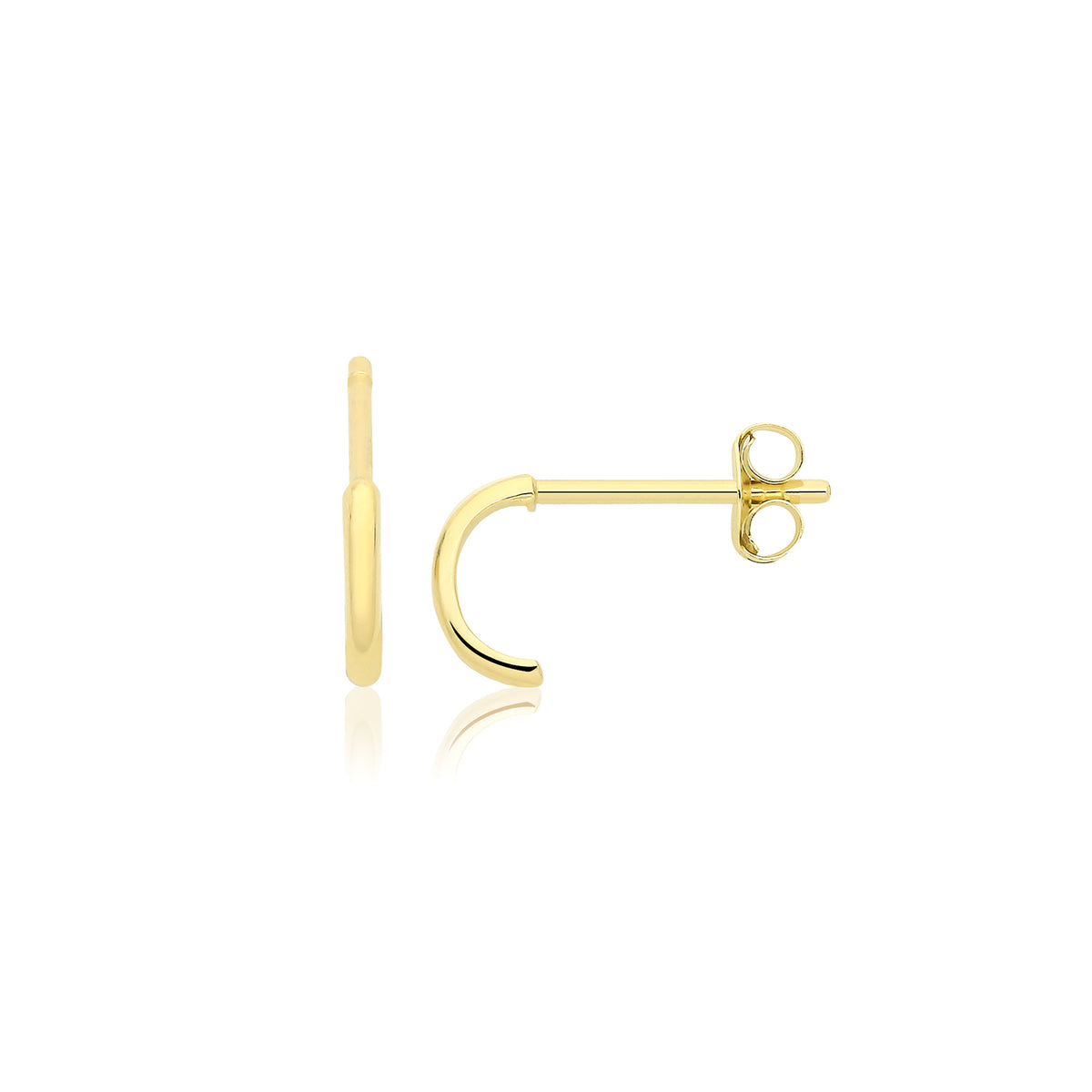 9ct Yellow Gold Half-Hoop Studs - ES2111