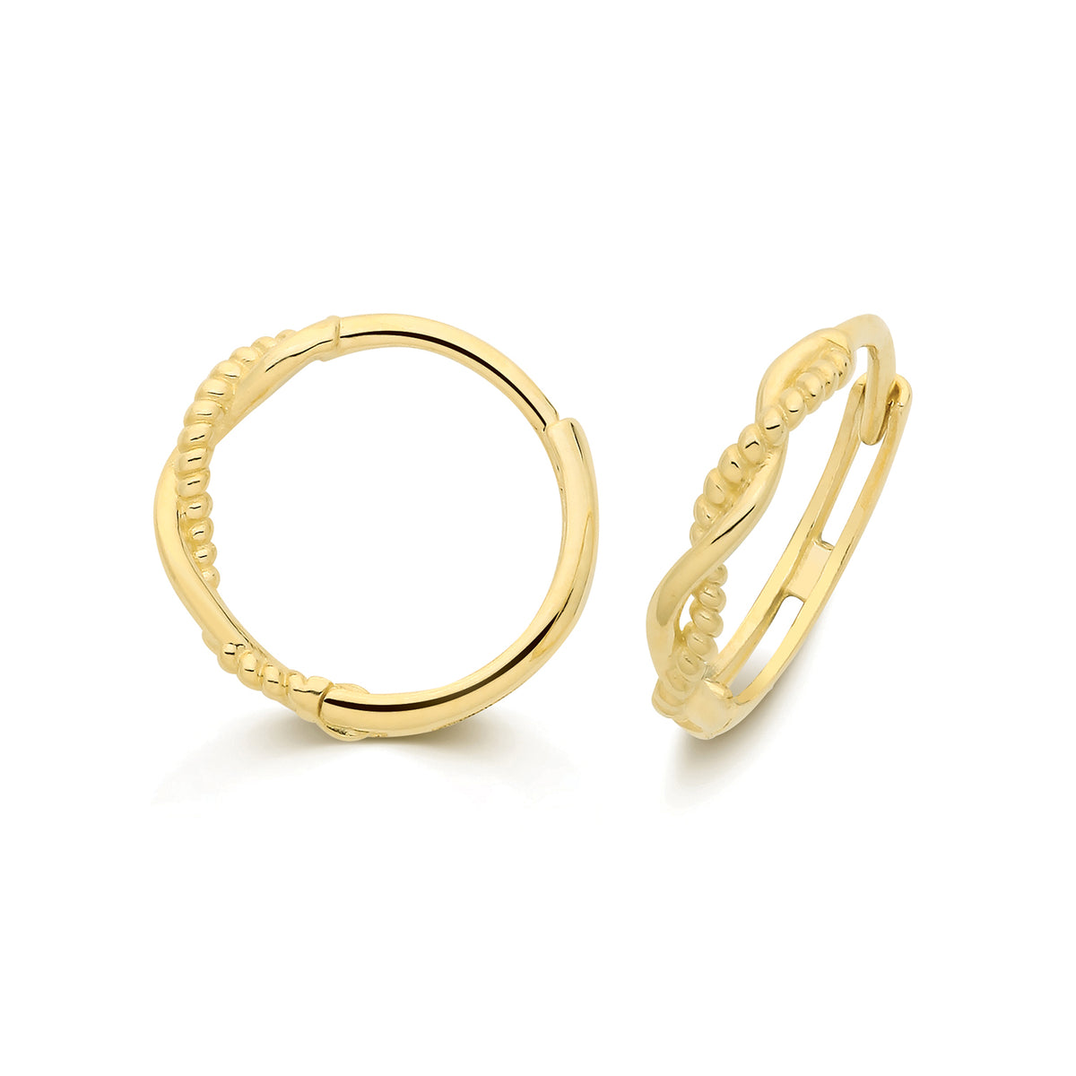 9ct Yellow Gold Twist Huggies - ES2117