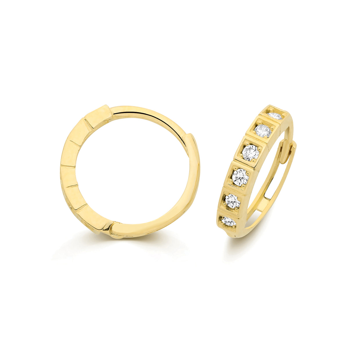 9ct Yellow Gold CZ Huggies - ES2119