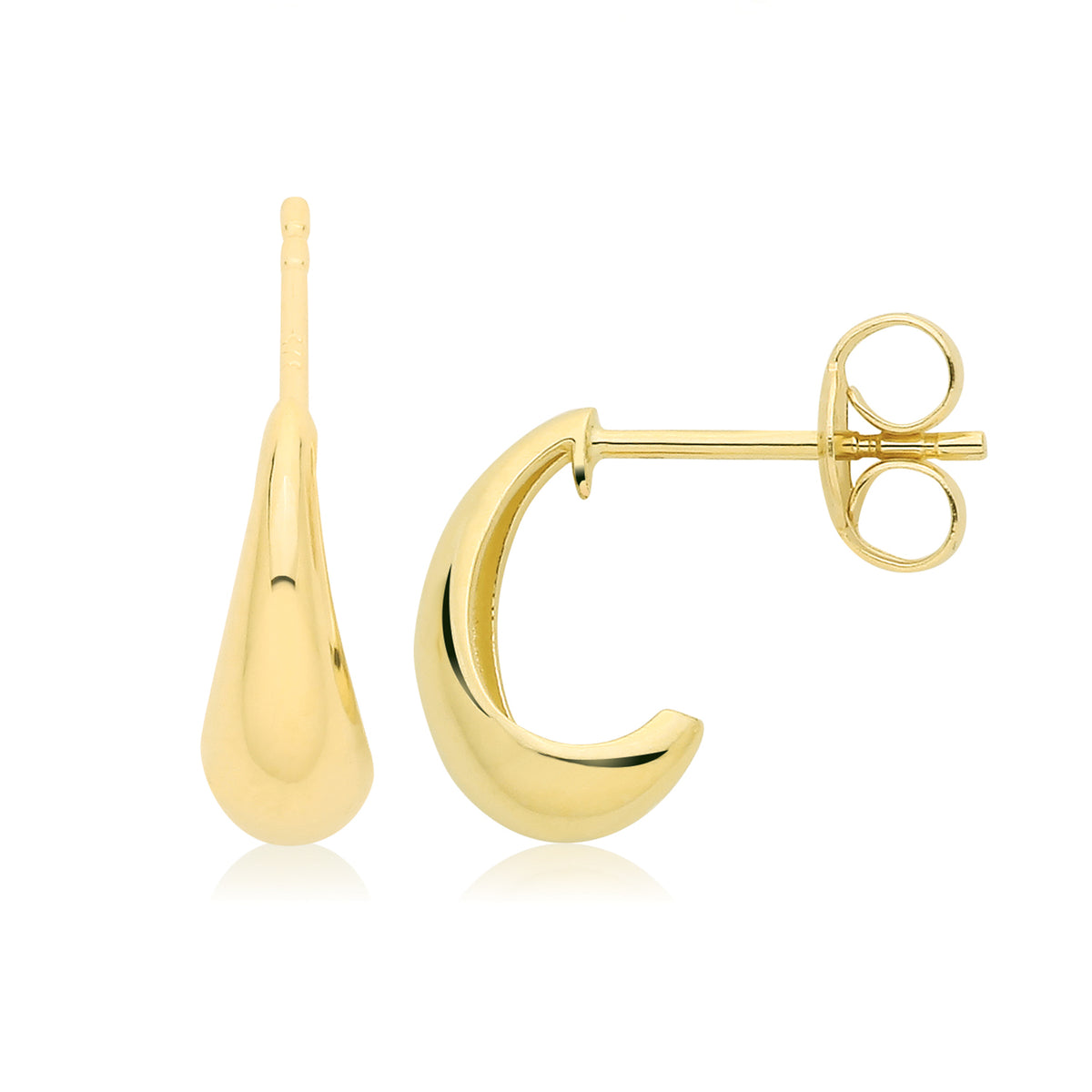 9ct Yellow Gold Half-Hoop Studs - ES2166