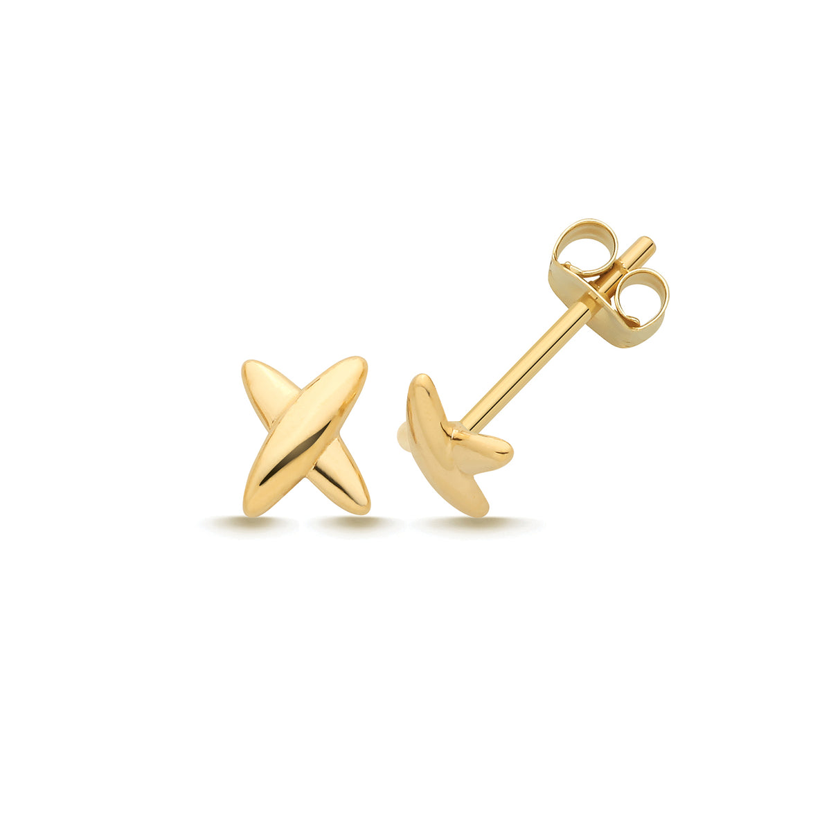 9ct Yellow Gold " X " Stud - ES2171