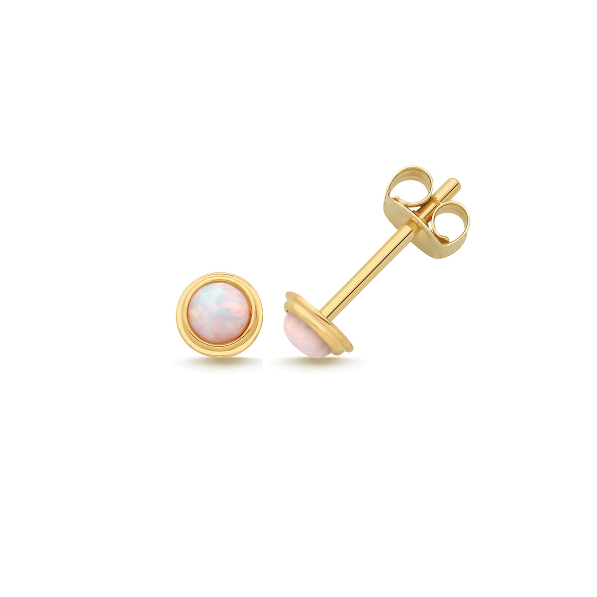 9ct Yellow Gold Opal Stud Earrings - ES2227