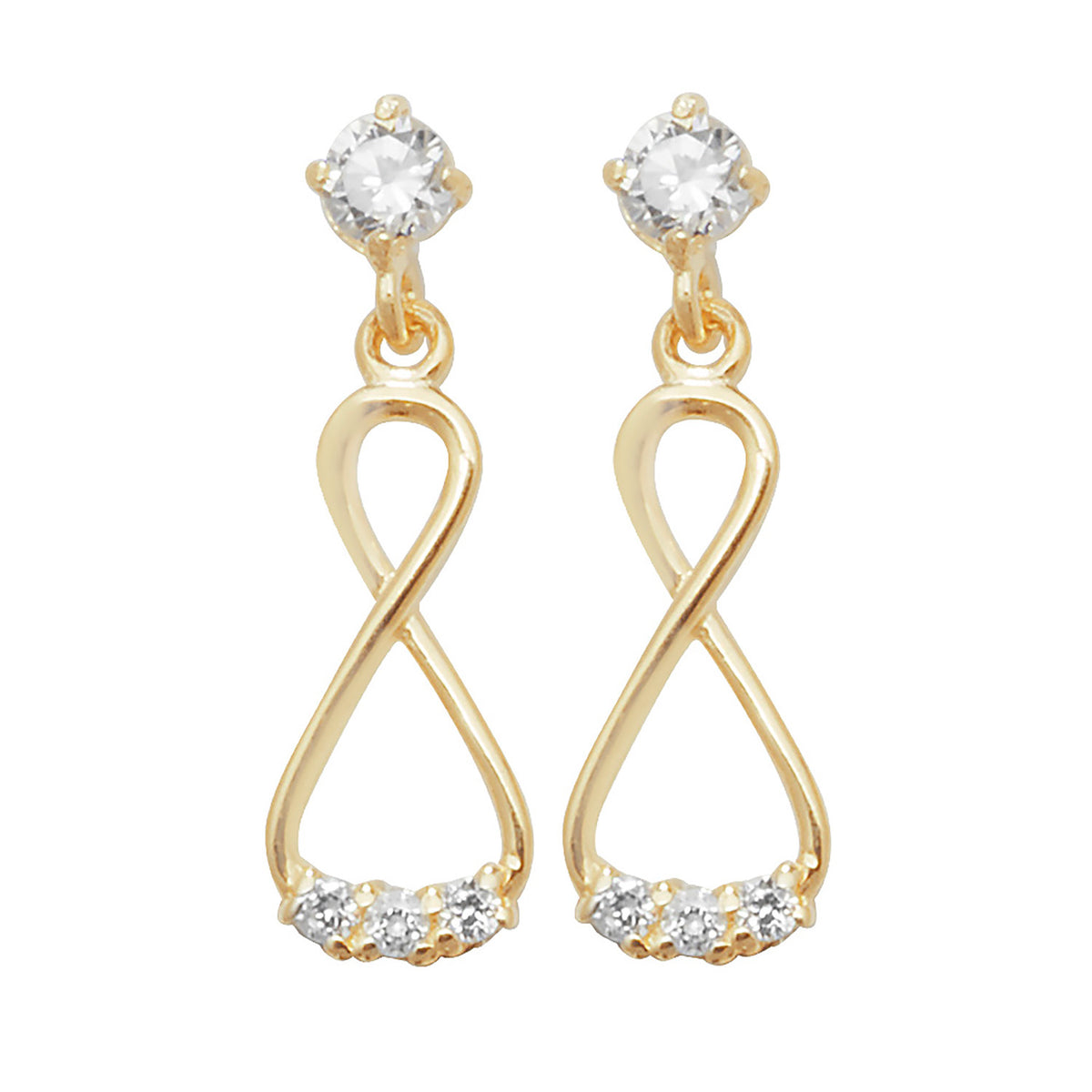 9ct Gold CZ Infinity Drops - ES448
