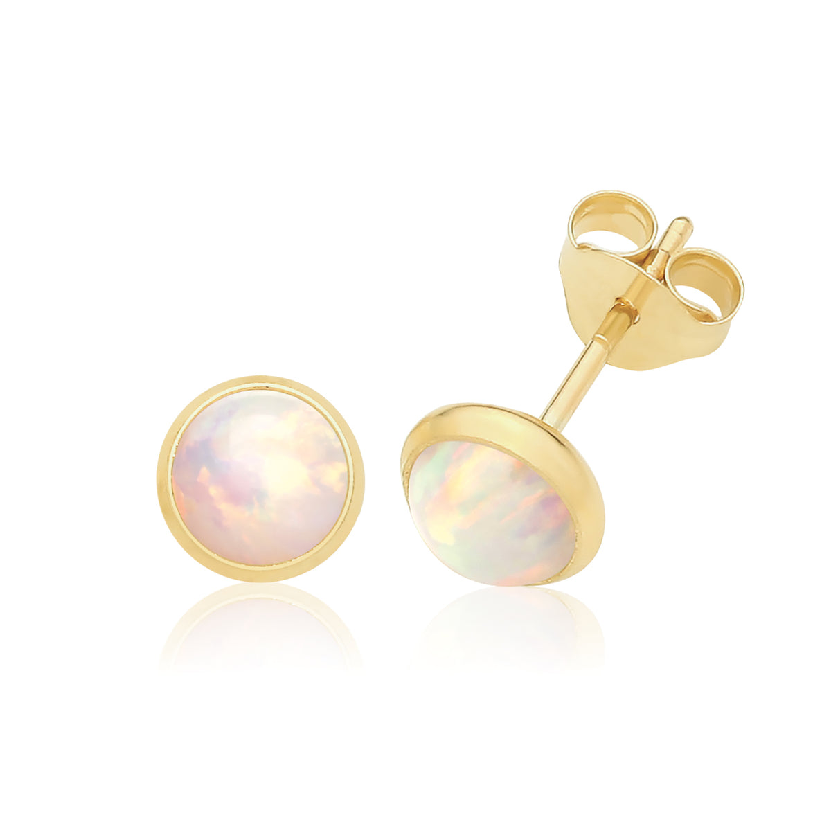 9ct Yellow Gold Opel Studs - ES764