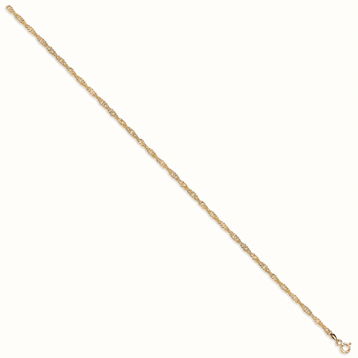 9ct yellow gold hollow singapore anklet