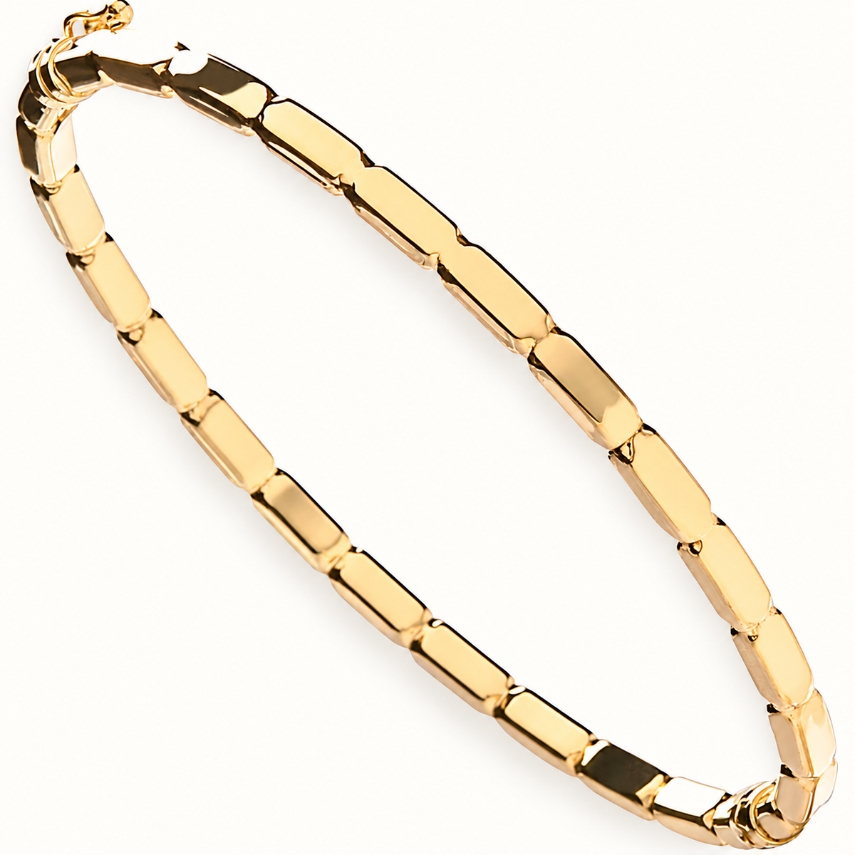 9ct Yellow Gold Rectangular-Link Bangle
