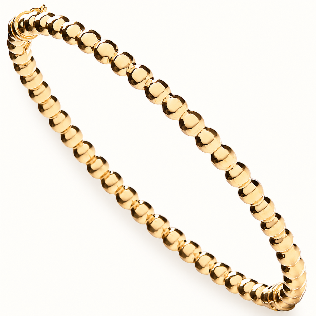 9ct Yellow Gold Beaded Bangle