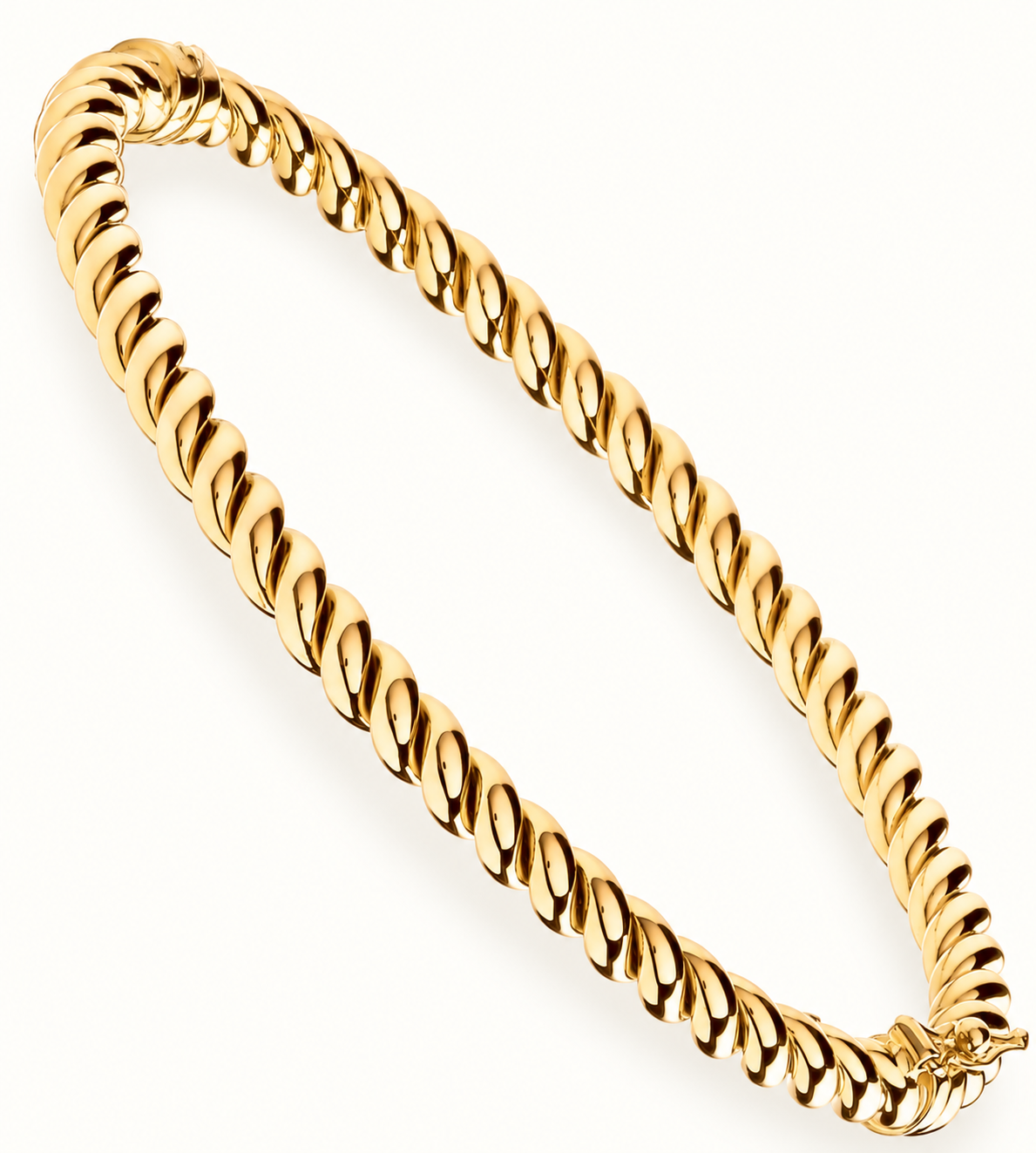 9ct Yellow Gold Large Hollow Twist Bangle — 4.5mm