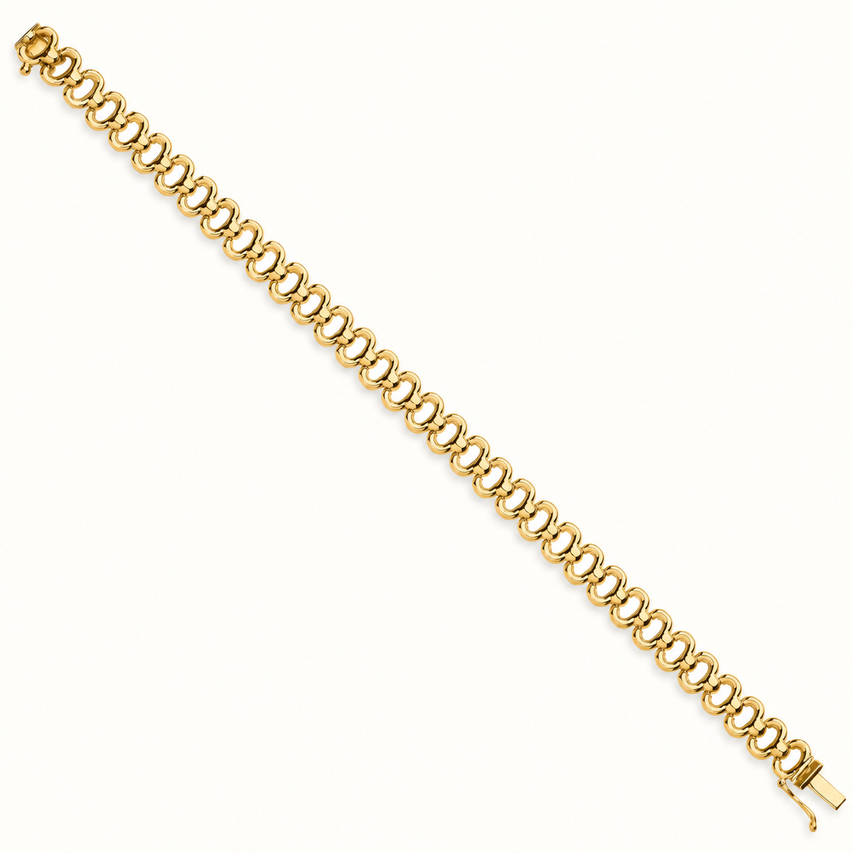 9ct Yellow Gold Rounded Fancy Link Bracelet – 8mm