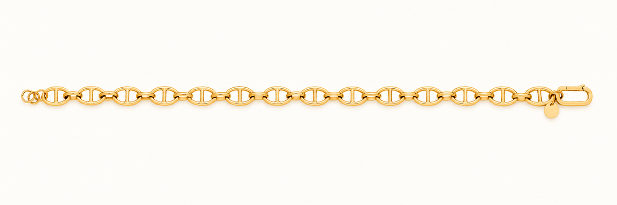 9ct Yellow Gold Anchor Link Bracelet – 7mm