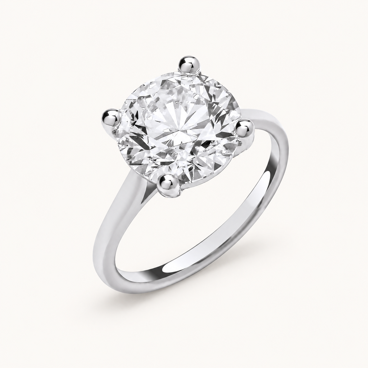 18ct White Gold 4.00ctw Solitaire Lab Grown Diamond Ring IGI Certified — LGDR004
