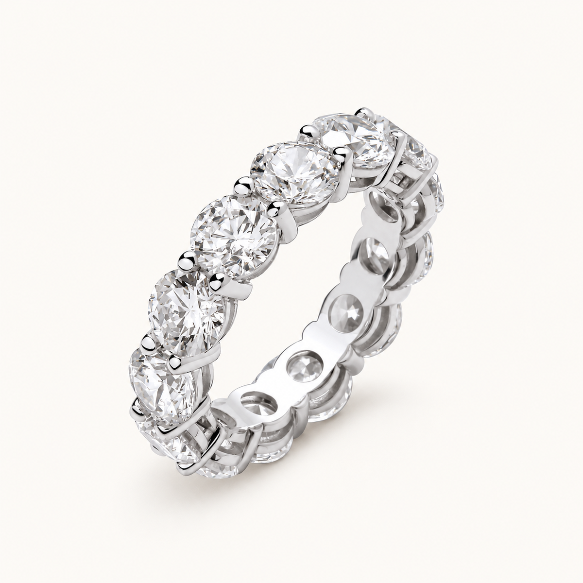 18ct White Gold 7.00ctw Brilliant Cut Lab Grown Diamond Eternity Ring WGI Certified — LGDR036