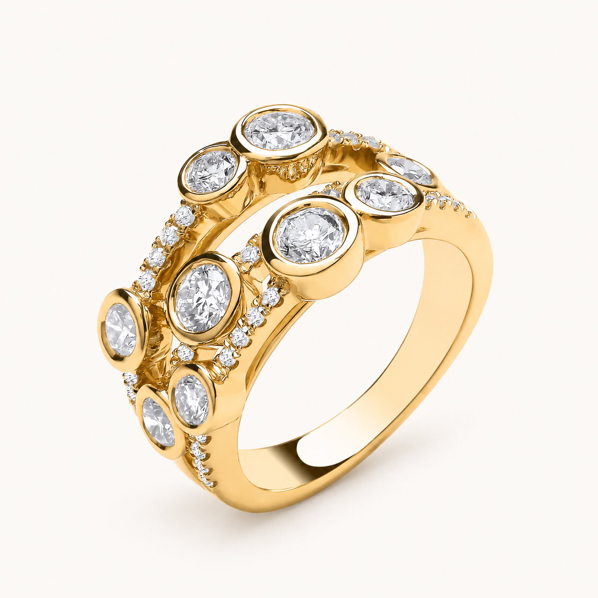 9ct Yellow Gold 1.70ctw Lab Grown Diamond Dress Ring WGI Certified — LGDR038