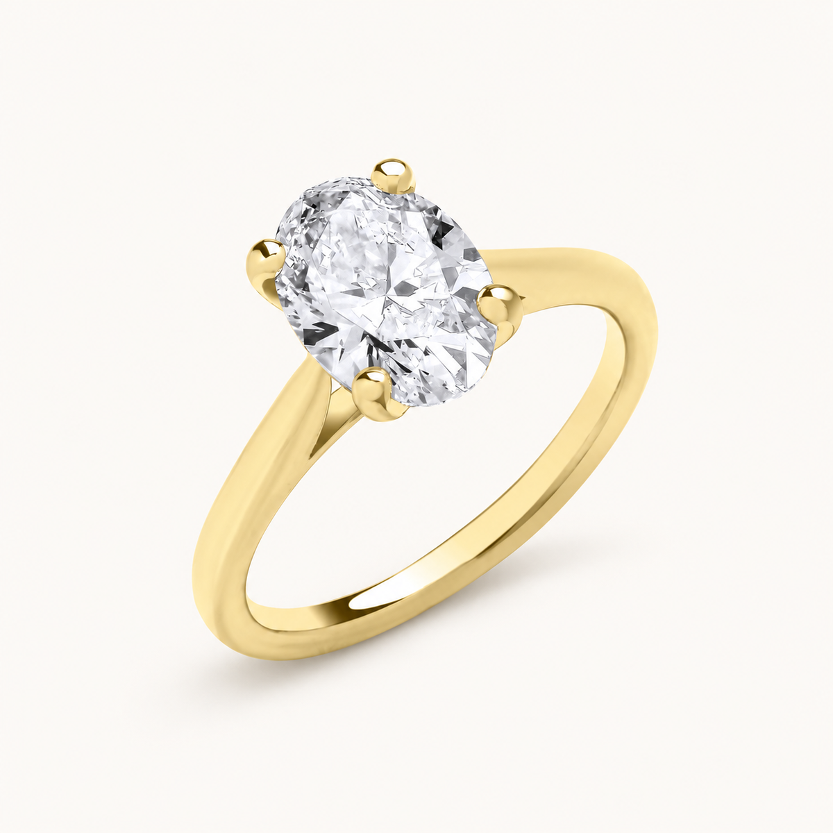 18ct Yellow Gold 2.00ctw Oval Cut Lab Grown Diamond Ring IGI Certified — LGDR043