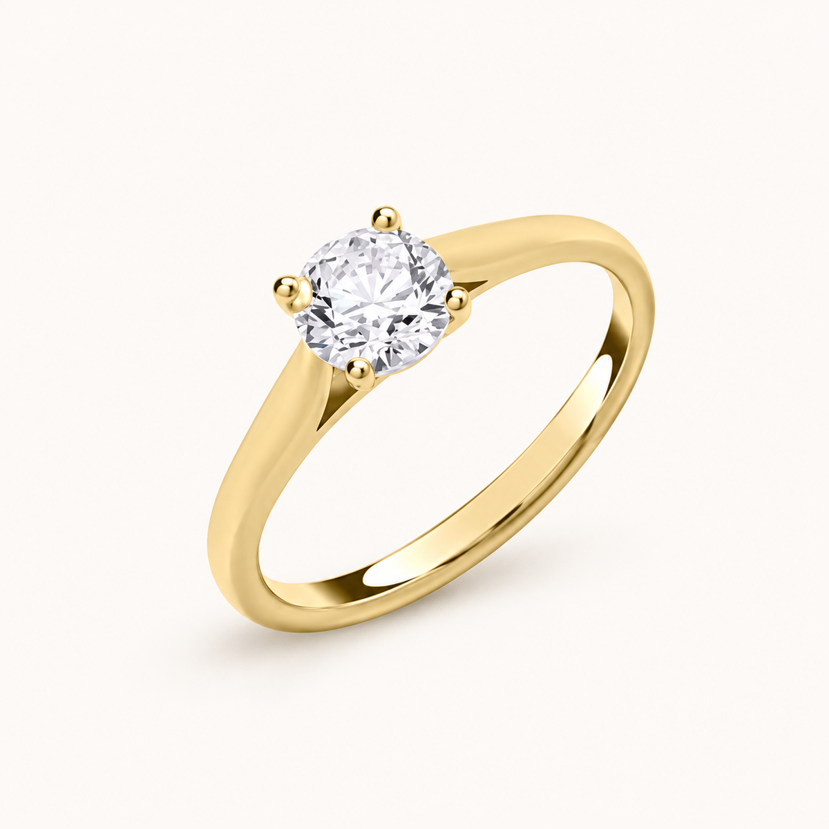 18ct Yellow Gold 1.00ctw Solitaire Lab Grown Diamond Ring IGI Certified — LGDR045