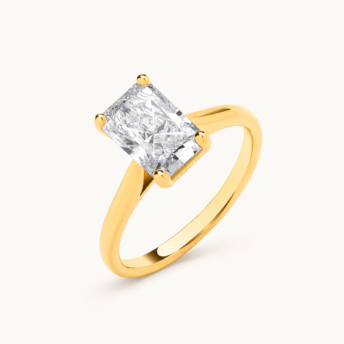 18ct Yellow Gold 2.00ctw Radiant Cut Lab Grown Diamond Ring IGI Certified — LGDR049