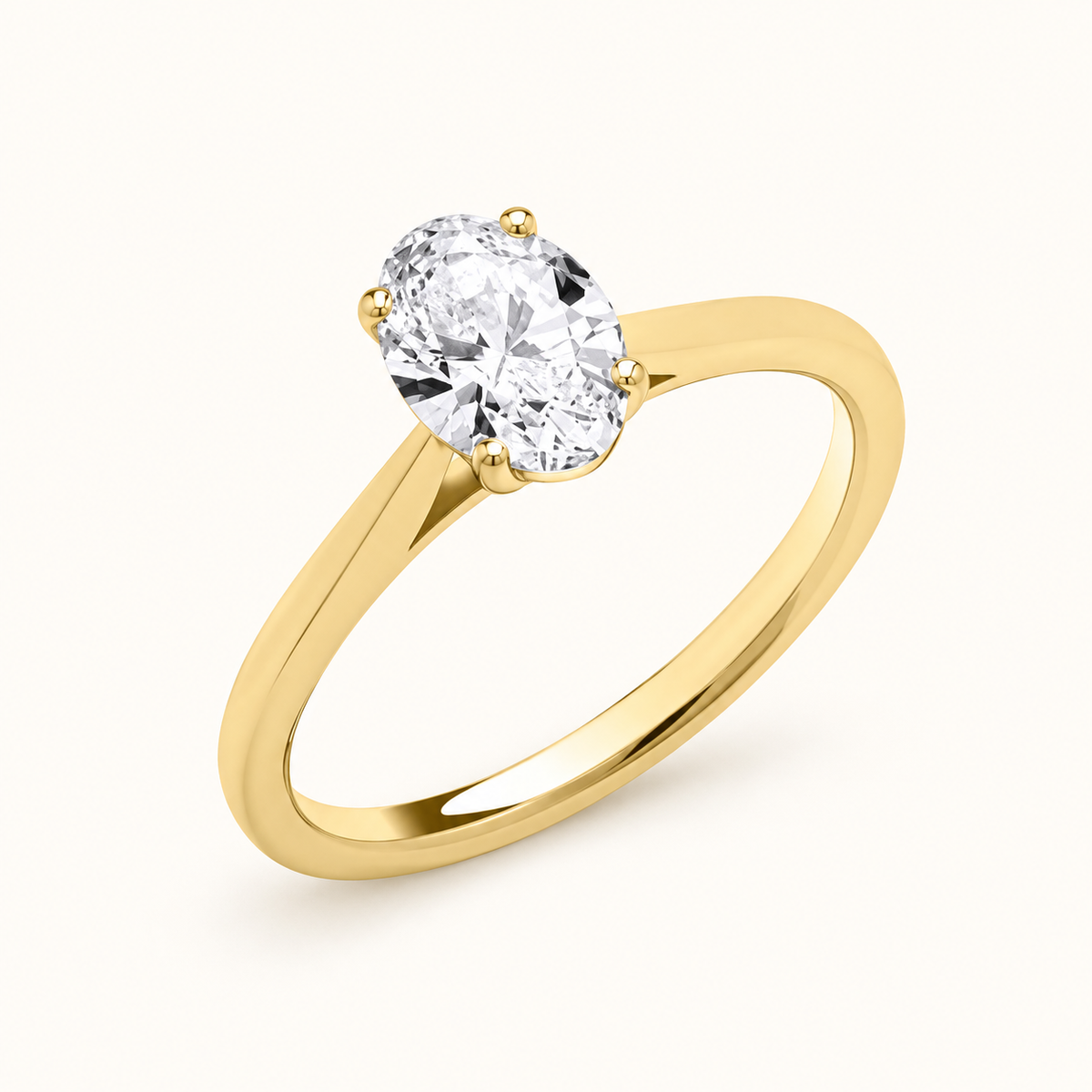 9ct yellow gold oval-cut lab-grown diamond ring LGDR051